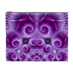 Purple Ecstasy Fractal Cosmetic Bag (xl) by KirstenStar