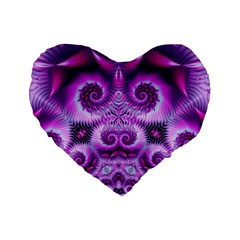 Purple Ecstasy Fractal Standard 16  Premium Heart Shape Cushion  by KirstenStar