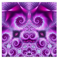 Purple Ecstasy Fractal Large Satin Scarf (square) by KirstenStar