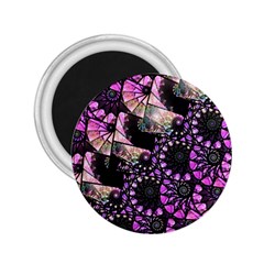 Hippy Fractal Spiral Stacks 2 25  Button Magnet