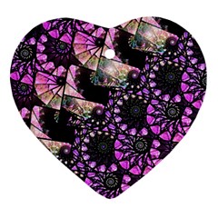 Hippy Fractal Spiral Stacks Heart Ornament by KirstenStar