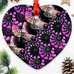 Hippy Fractal Spiral Stacks Heart Ornament Front