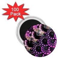 Hippy Fractal Spiral Stacks 1 75  Button Magnet (100 Pack)