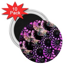 Hippy Fractal Spiral Stacks 2 25  Button Magnet (10 Pack)