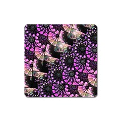 Hippy Fractal Spiral Stacks Magnet (square) by KirstenStar