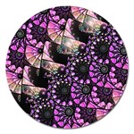 Hippy Fractal Spiral Stacks Magnet 5  (Round) Front