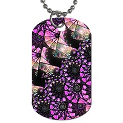 Hippy Fractal Spiral Stacks Dog Tag (one Sided)