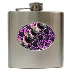 Hippy Fractal Spiral Stacks Hip Flask by KirstenStar