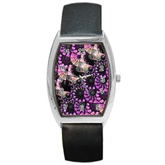 Hippy Fractal Spiral Stacks Tonneau Leather Watch