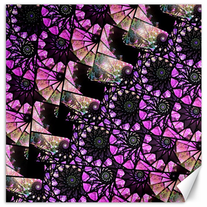 Hippy Fractal Spiral Stacks Canvas 12  x 12  (Unframed)