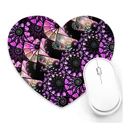 Hippy Fractal Spiral Stacks Mouse Pad (heart)