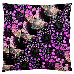 Hippy Fractal Spiral Stacks Large Cushion Case (single Sided) 