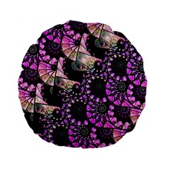 Hippy Fractal Spiral Stacks Standard 15  Premium Flano Round Cushion  by KirstenStar