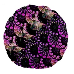 Hippy Fractal Spiral Stacks Large 18  Premium Flano Round Cushion  by KirstenStar