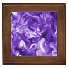 Lavender Smoke Swirls Framed Ceramic Tile by KirstenStar