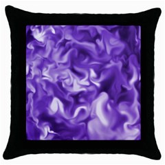 Lavender Smoke Swirls Black Throw Pillow Case by KirstenStar