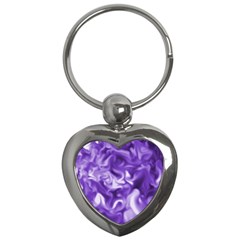 Lavender Smoke Swirls Key Chain (heart) by KirstenStar