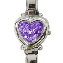 Lavender Smoke Swirls Heart Italian Charm Watch 