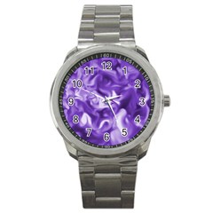 Lavender Smoke Swirls Sport Metal Watch