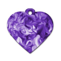 Lavender Smoke Swirls Dog Tag Heart (one Sided)  by KirstenStar