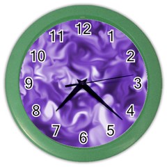 Lavender Smoke Swirls Wall Clock (color) by KirstenStar