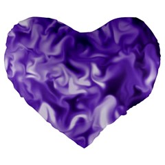 Lavender Smoke Swirls Large 19  Premium Flano Heart Shape Cushion by KirstenStar