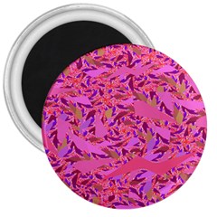 Bright Pink Confetti Storm 3  Button Magnet by KirstenStar