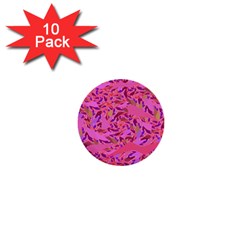 Bright Pink Confetti Storm 1  Mini Button (10 Pack)