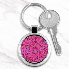 Bright Pink Confetti Storm Key Chain (round)