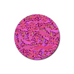 Bright Pink Confetti Storm Drink Coaster (round) by KirstenStar