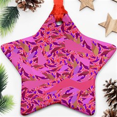 Bright Pink Confetti Storm Star Ornament (two Sides) by KirstenStar