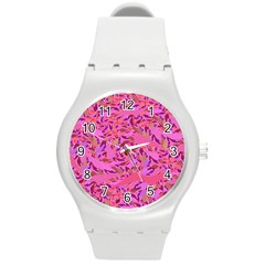 Bright Pink Confetti Storm Plastic Sport Watch (medium)