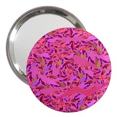 Bright Pink Confetti Storm 3  Handbag Mirror