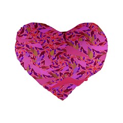 Bright Pink Confetti Storm Standard 16  Premium Flano Heart Shape Cushion  by KirstenStar