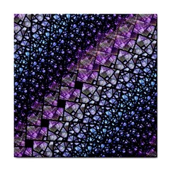 Dusk Blue And Purple Fractal Ceramic Tile