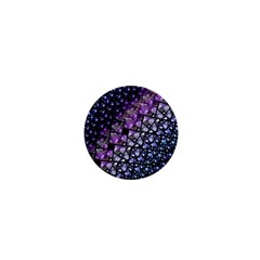 Dusk Blue And Purple Fractal 1  Mini Button by KirstenStar