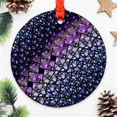 Dusk Blue And Purple Fractal Round Ornament