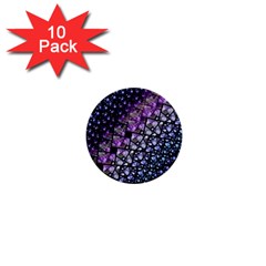 Dusk Blue And Purple Fractal 1  Mini Button (10 Pack) by KirstenStar