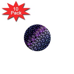 Dusk Blue And Purple Fractal 1  Mini Button Magnet (10 Pack)