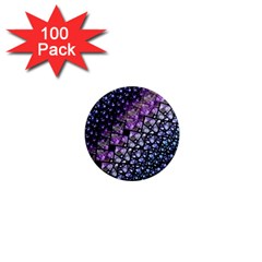 Dusk Blue And Purple Fractal 1  Mini Button Magnet (100 Pack)