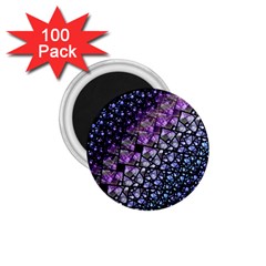 Dusk Blue And Purple Fractal 1 75  Button Magnet (100 Pack)