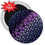 Dusk Blue and Purple Fractal 3  Button Magnet (10 pack) Front