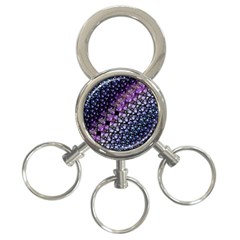 Dusk Blue And Purple Fractal 3-ring Key Chain