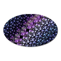 Dusk Blue And Purple Fractal Magnet (oval)