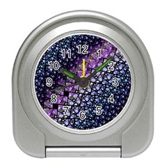 Dusk Blue And Purple Fractal Desk Alarm Clock