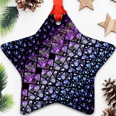 Dusk Blue And Purple Fractal Star Ornament (two Sides)