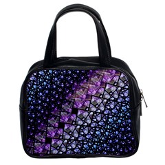 Dusk Blue And Purple Fractal Classic Handbag (two Sides)