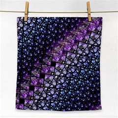 Dusk Blue And Purple Fractal Face Towel