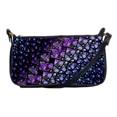 Dusk Blue And Purple Fractal Evening Bag by KirstenStar