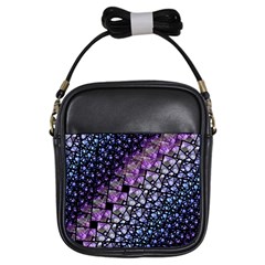 Dusk Blue And Purple Fractal Girl s Sling Bag by KirstenStar